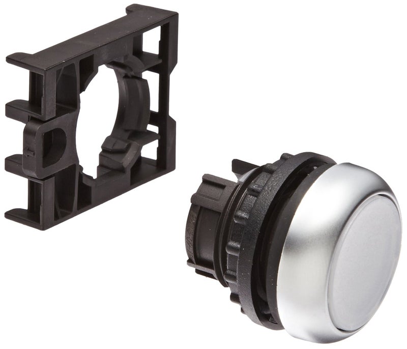 Eaton M22-Dl-W Pushbutton, Illuminated, 22Mm Diameter, White Color, Silver Bezel Color, Off-On Style